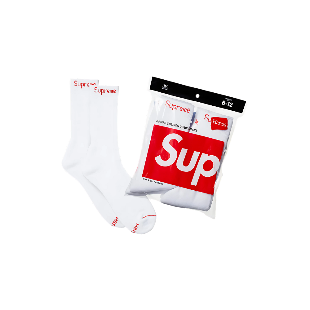 Supreme Hanes Socks White (1 pair) - SUP-HC4S-WHITE