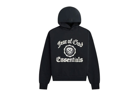 Fear of God Essentials Heavy Fleece Vintage Shrunken Hoodie Black