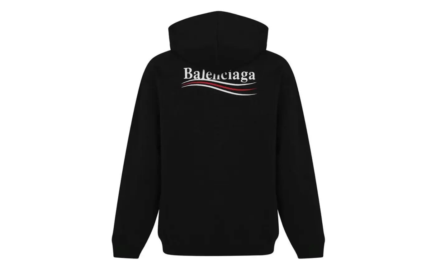 Чорна толстовка Balenciaga Political Campaign Logo Popover