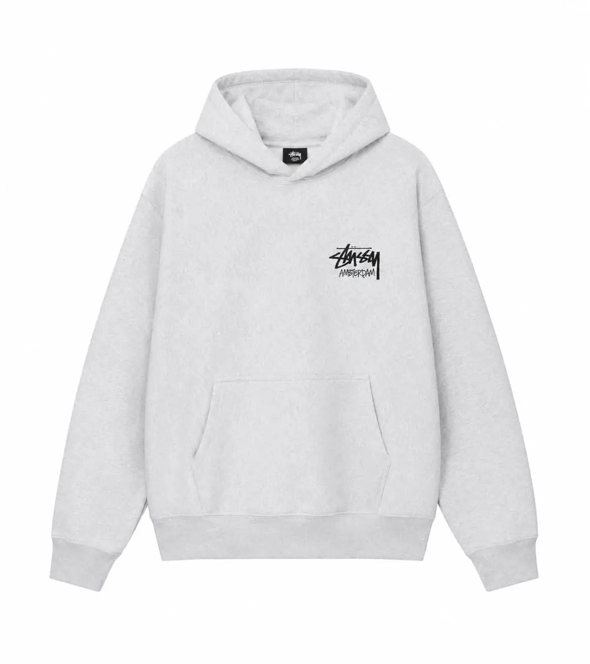 Stussy Stock Amsterdam Hood Sweatshirt Ash Heather Grey