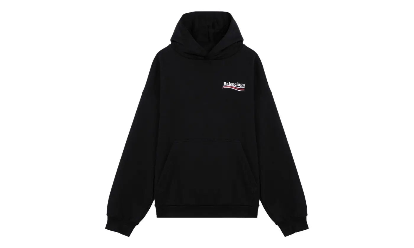 Чорна толстовка Balenciaga Political Campaign Logo Popover