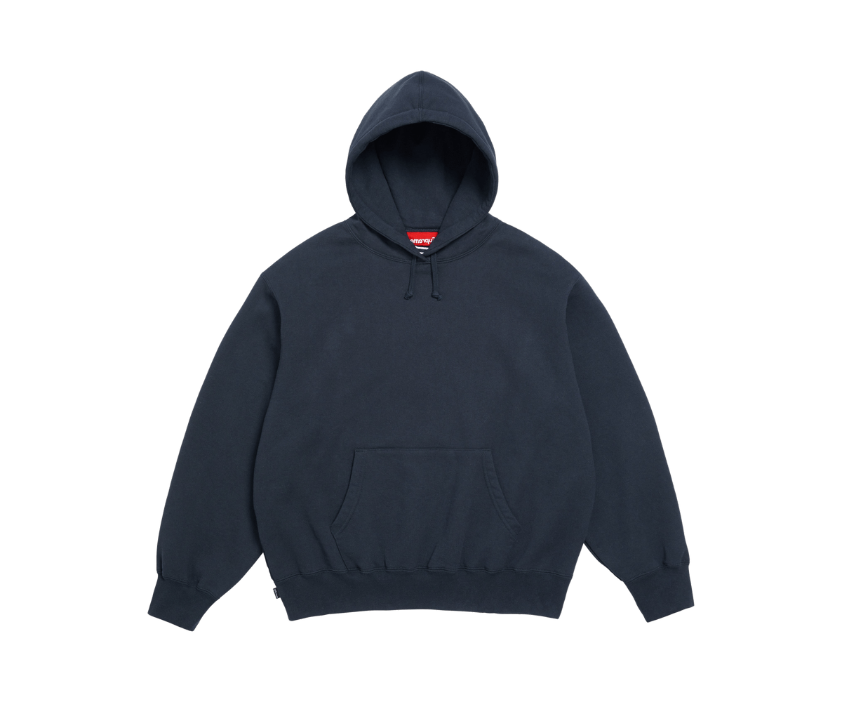 Supreme Satin Appliqué Hooded Sweatshirt 'Navy'