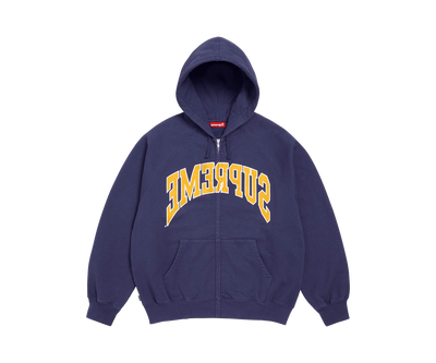 Supreme Cracked Raglan Zip Up Hooded Sweatshirt 'Washed Navy'