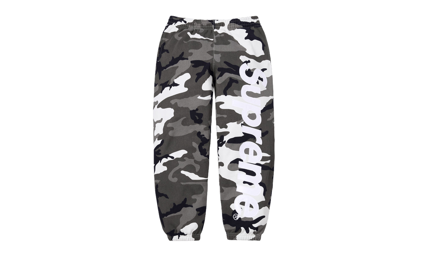 Supreme Satin Applique Sweatpant (SS26) Snow Camo