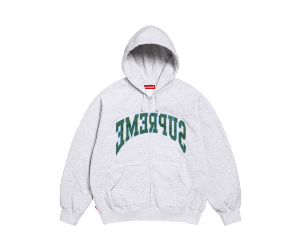 Supreme Cracked Raglan Zip Up Hooded Sweatshirt 'Ash Grey' – APLUG PL