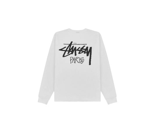 Stussy Paris LS Tee White