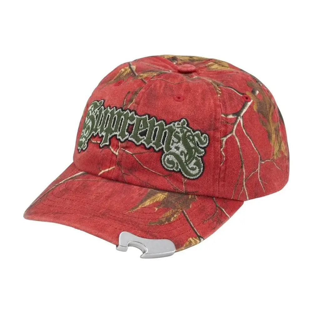 Supreme Bottle Opener 6-Panel Hat Red Camouflage