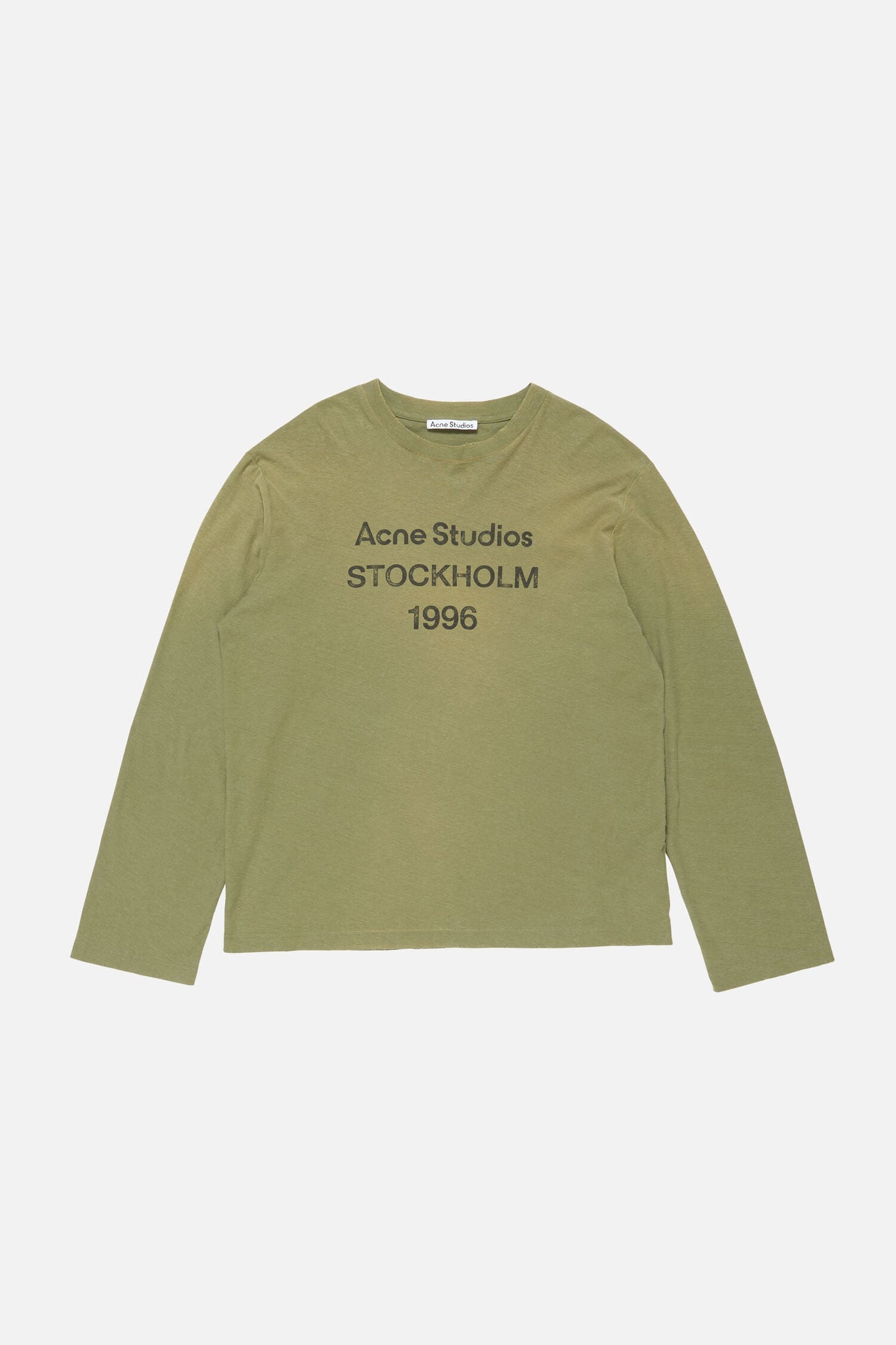 Acne Studios Sprayed 1996 Logo Long Sleeve T-shirt Olive Green