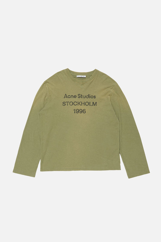 Acne Studios Sprayed 1996 Logo Long Sleeve T-shirt Olive Green