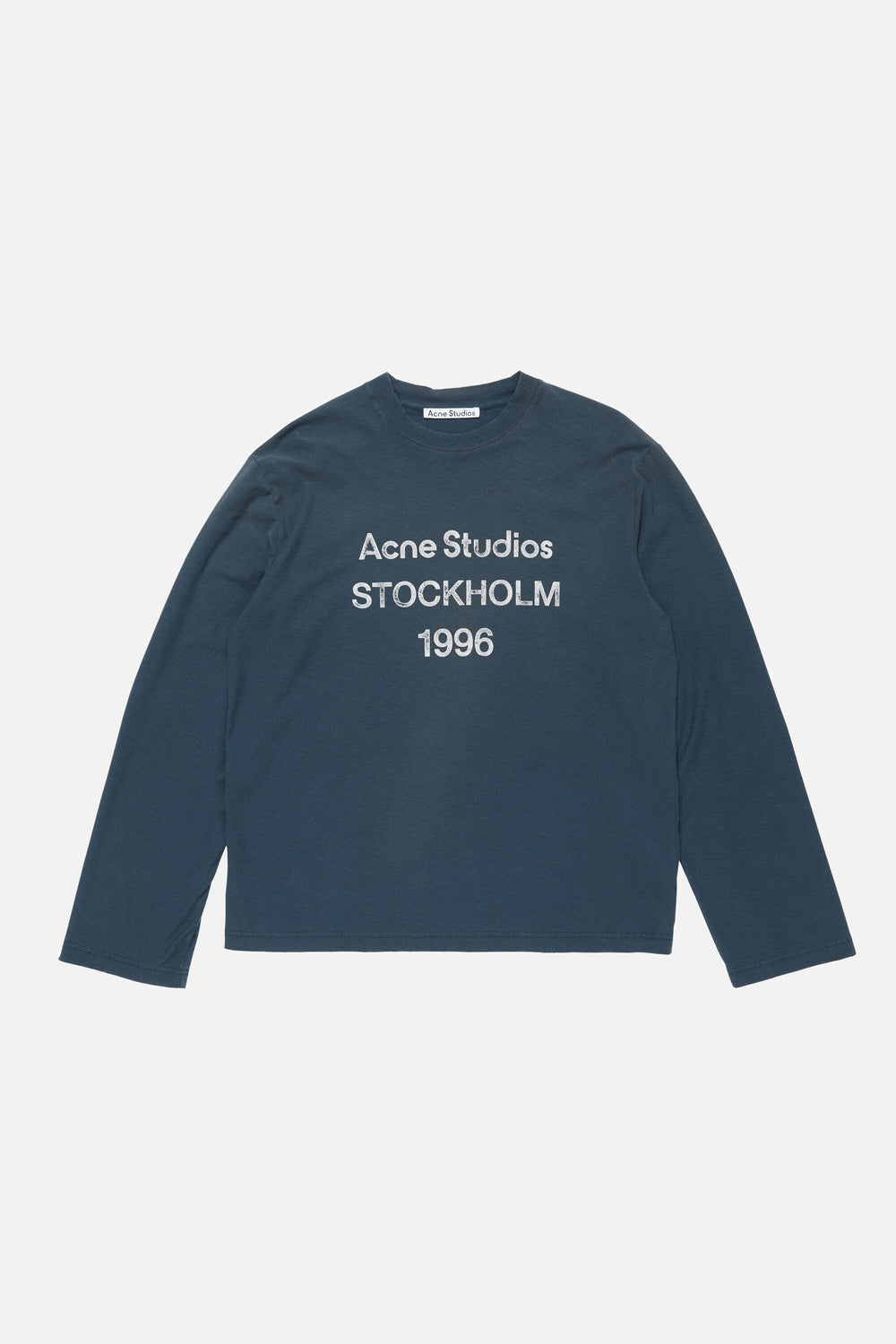 Acne Studios Sprayed 1996 Logo Long Sleeve T-shirt Deep Blue