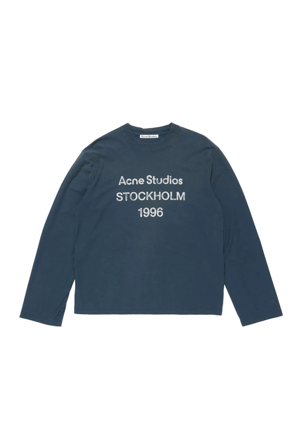 Acne Studios Sprayed 1996 Logo Long Sleeve T-shirt Deep Blue
