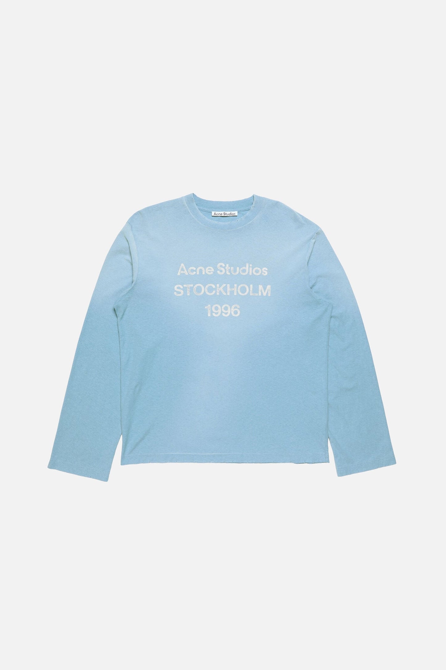 Acne Studios Sprayed 1996 Logo Long Sleeve T-shirt Cornflower Blue