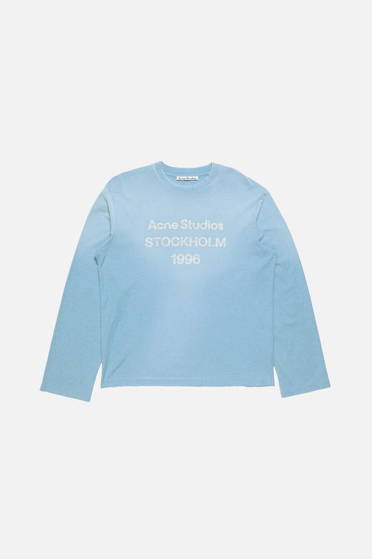Acne Studios Sprayed 1996 Logo Long Sleeve T-shirt Cornflower Blue