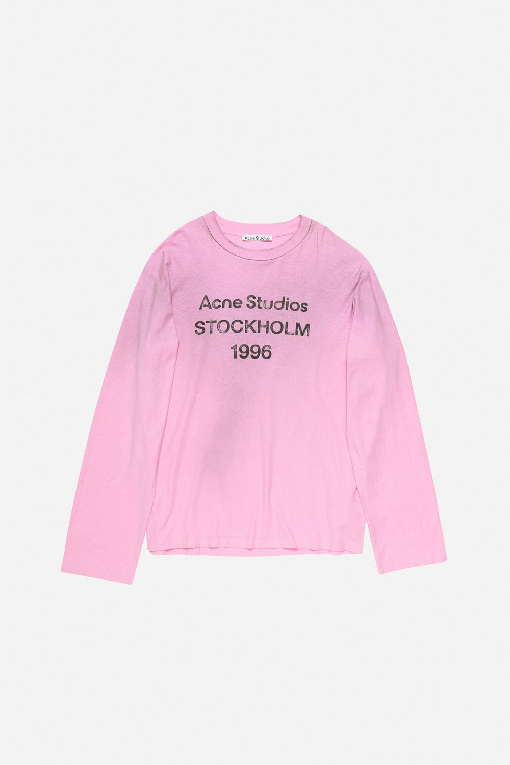 Acne Studios Sprayed 1996 Logo Long Sleeve T-shirt Cotton Candy Pink
