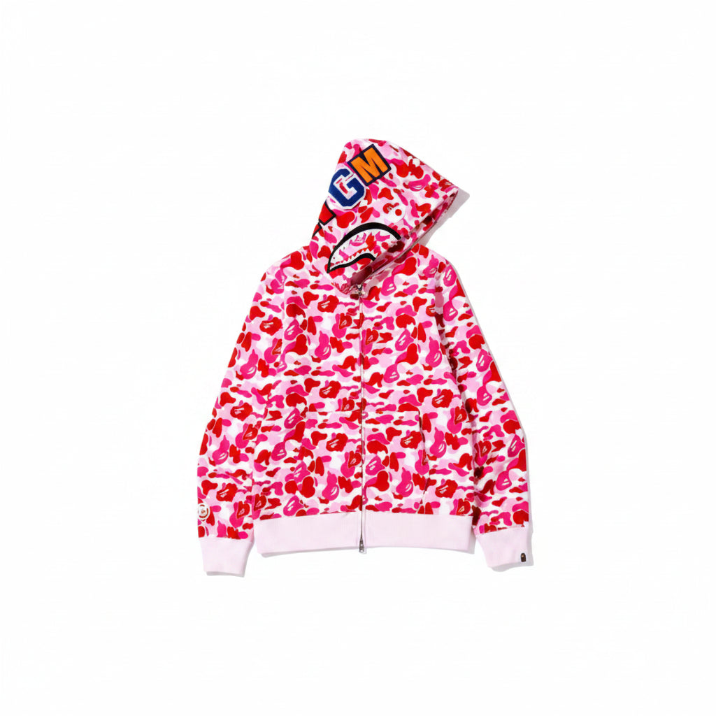 Толстовка BAPE ABC Camo Shark на блискавці, рожевий камуфляж