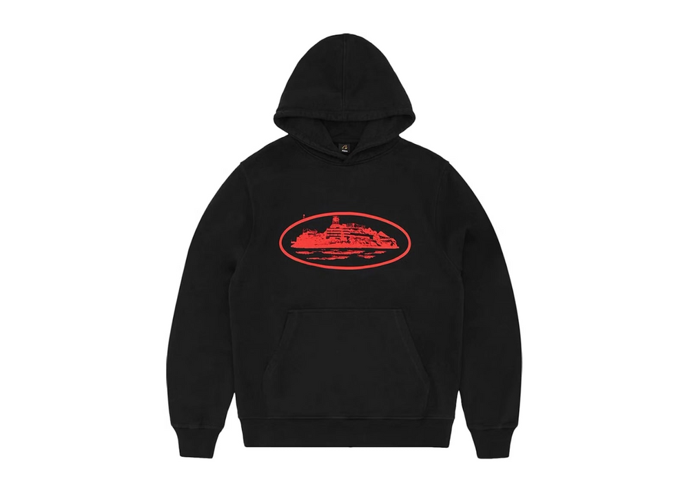 Corteiz Alcatraz V2 Hoodie Black Red
