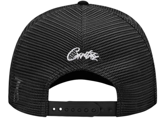 Corteiz Island Puff Print Trucker Hat Black