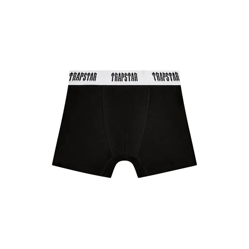 Trapstar Boxer Short Black White - TRAP-BOXSH-WBLACK