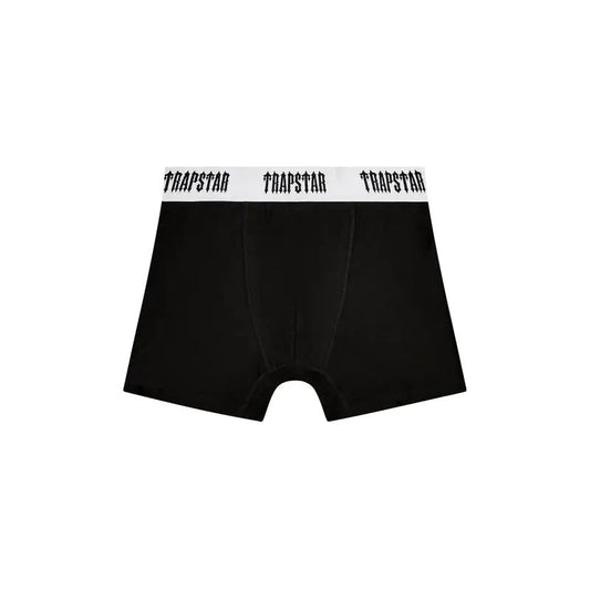 Trapstar Boxer Short Black White - TRAP-BOXSH-WBLACK