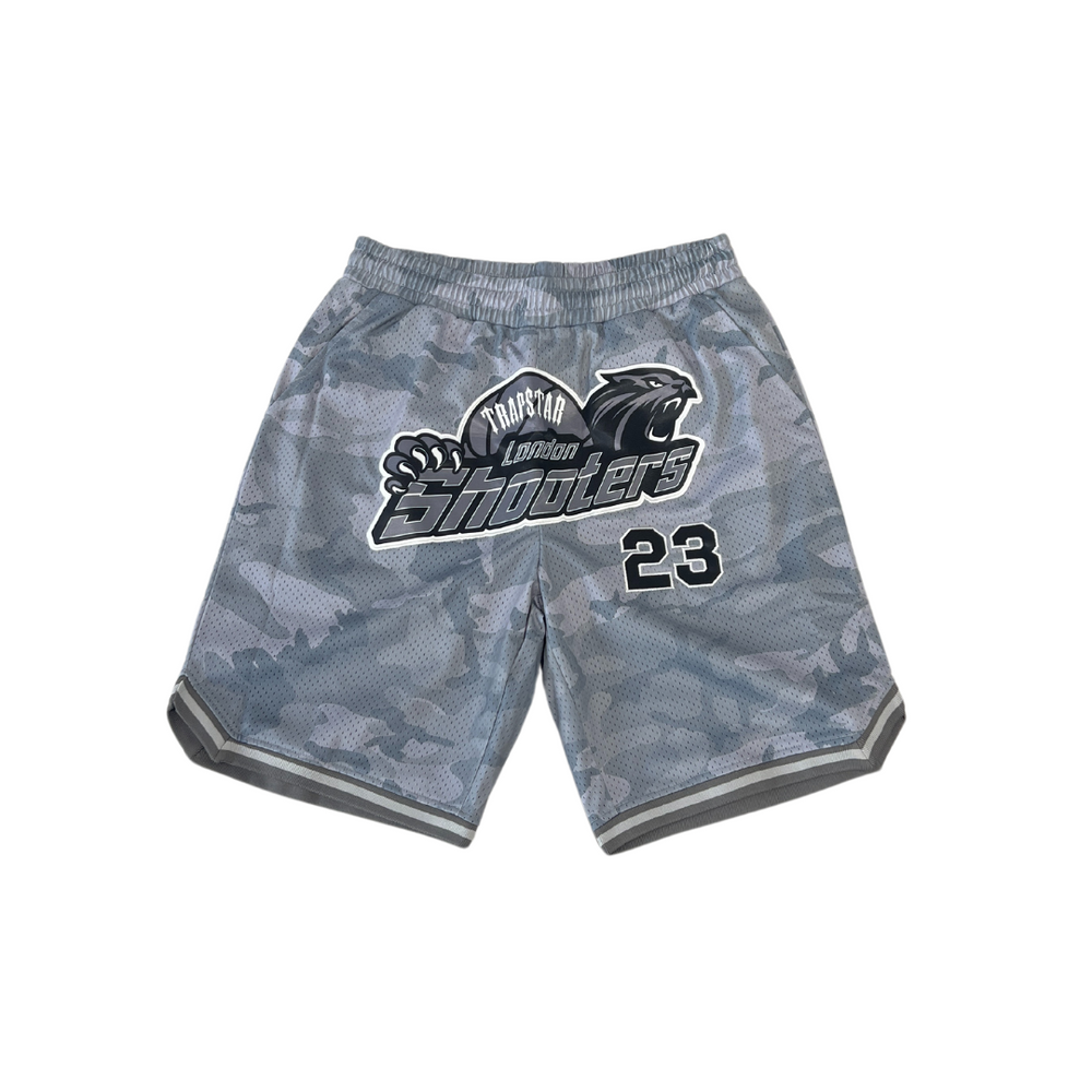 Trapstar Shooters SS23 Basketball Shorts Gray Camo Grey