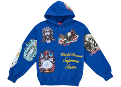 Supreme Stickers Hooded Sweatshirt Blue