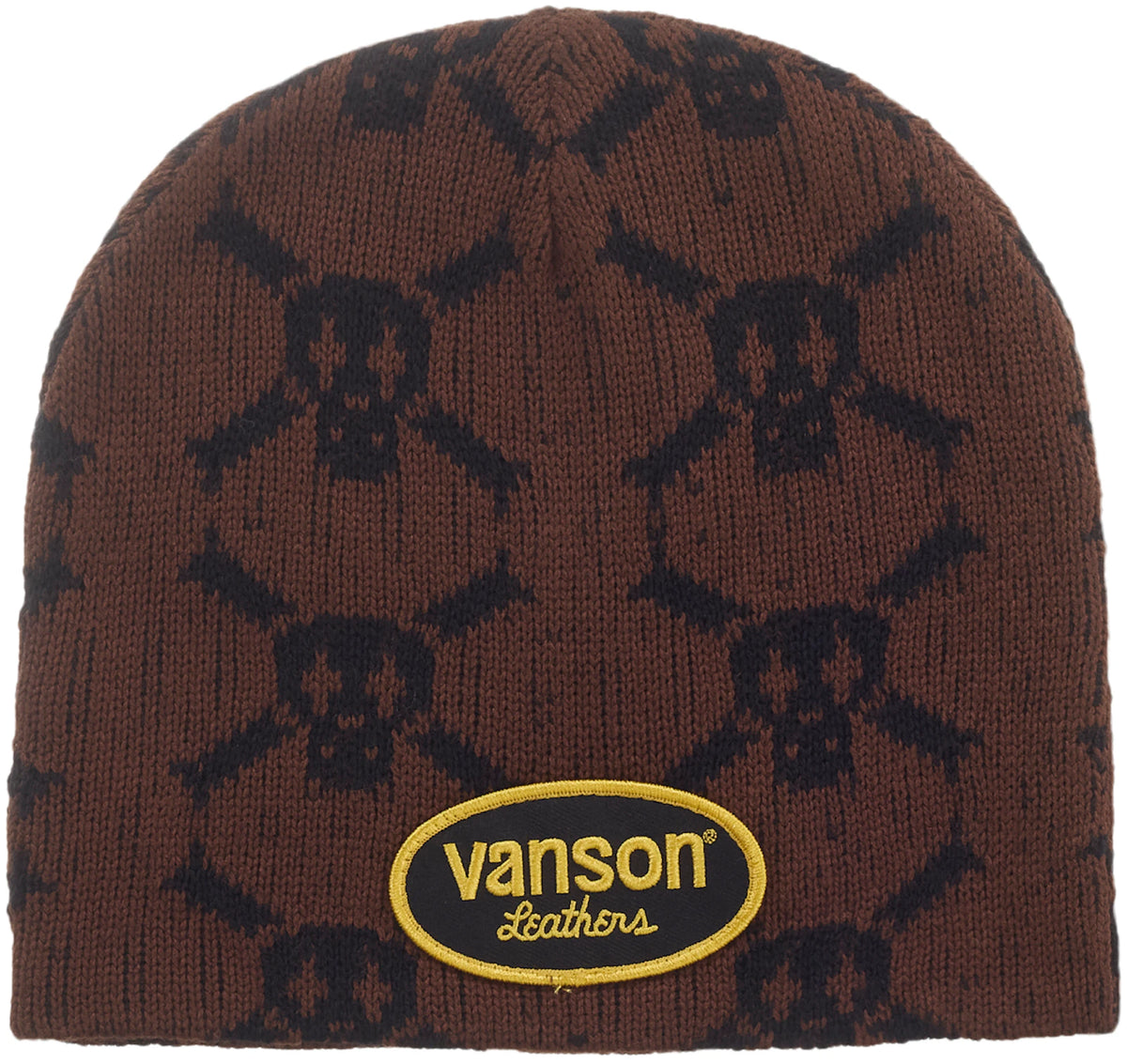 Supreme Vanson Leathers Skull Beanie Brown