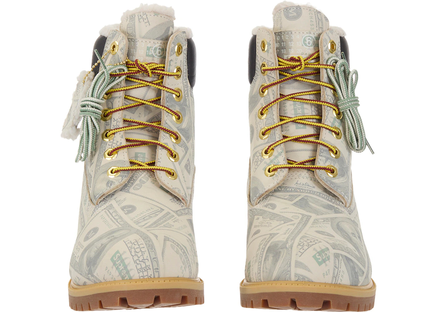 Timberland 6' Premium Waterproof Boot Supreme x MM6 Maison Margiela $100 Bills - TIMB-6PWBSXMM-BBROWN