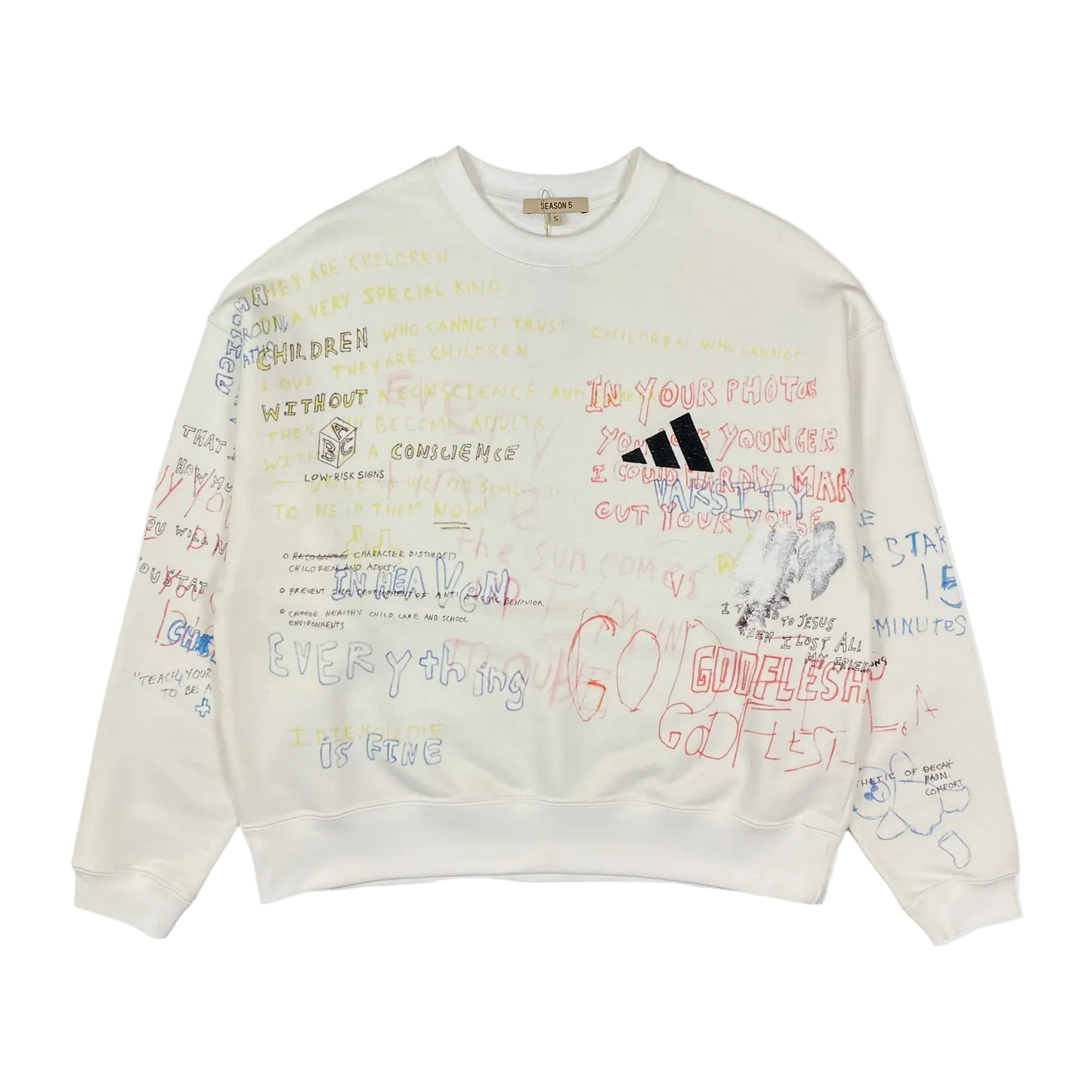 Adidas Yeezy Season 5 Scribble Hand Drawn Crewneck by ERD