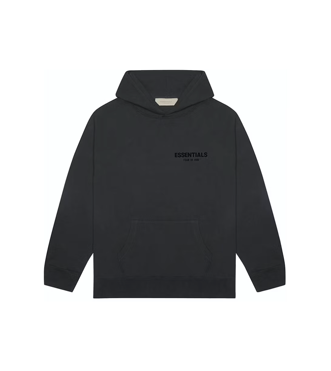 Fear of God Essentials Pullover Chest Logo Hoodie Stretch Limo/Black FW22