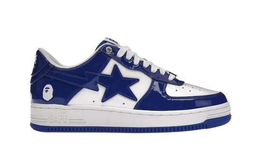 A Bathing Ape Bape Sta Patent Leather White Blue (2023) - 1I70-291-021/1I70-191-022