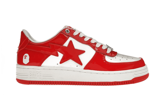 A Bathing Ape Bape Sta Patent Leather White Red (2023) - 1I70-291-021/1I70-191-022