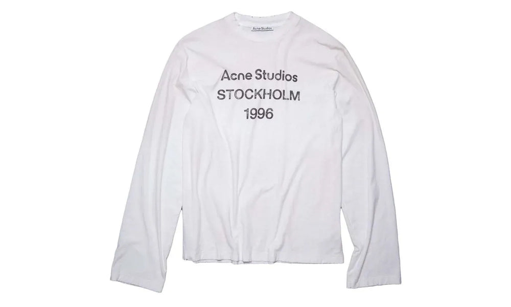 Acne Studios Logo Long Sleeve Tee Dusty White
