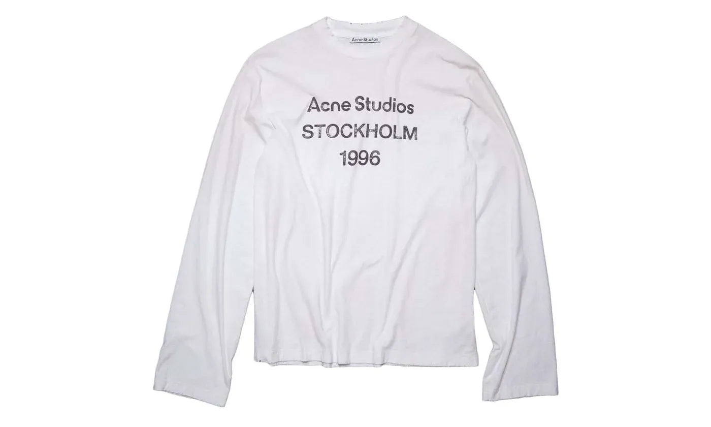 Acne Studios Logo Long Sleeve Tee Dusty White