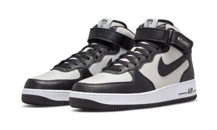 Air Force 1 Mid Stussy Grey Black - DJ7840-002