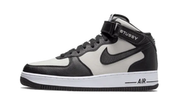 Air Force 1 Mid Stussy Grey Black - DJ7840-002