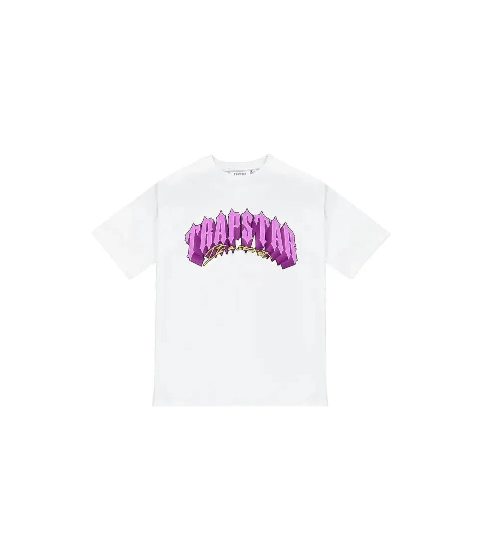 Trapstar Trap City 2.1 Pink Tee White