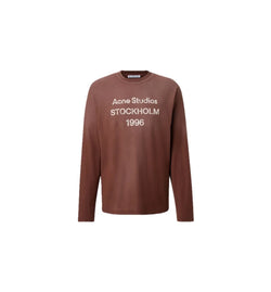 Acne Studios Logo Cotton and Hemp T-shirt Brown