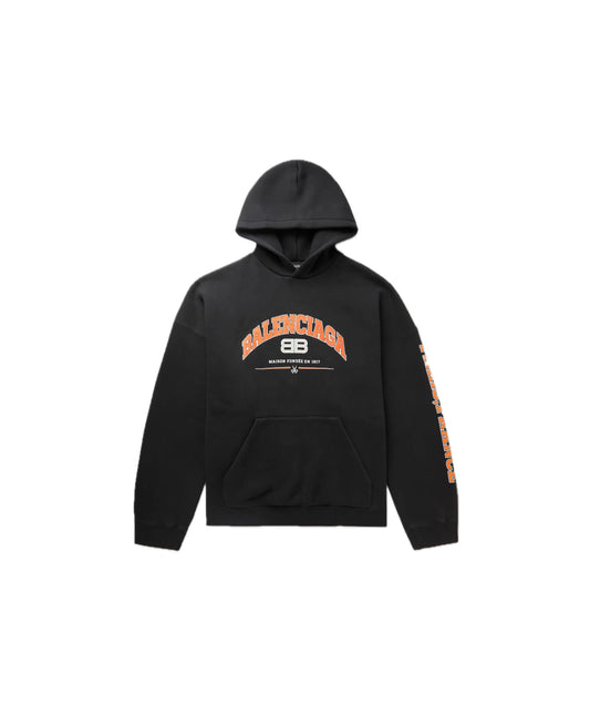 Balenciaga Maison Wide Fit Hoodie Black