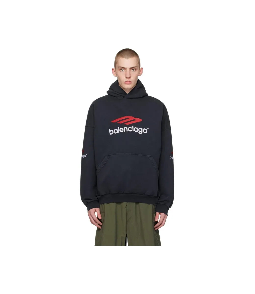 Balenciaga 3B Sports Icon Hoodie Black