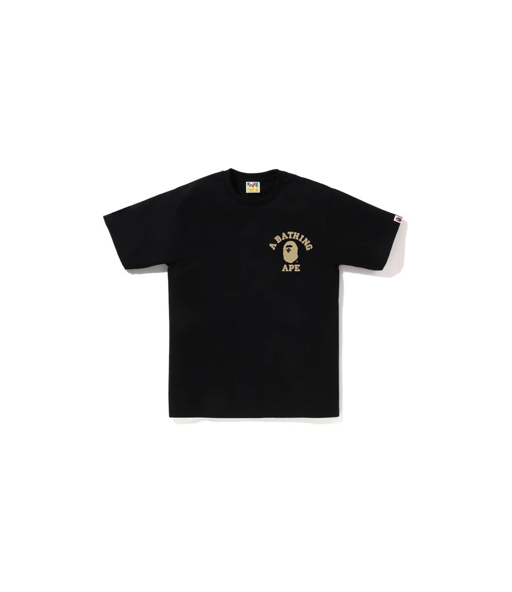 A Bathing Ape Ist Camo College Ats Tee Black - 001TEI301012X-BLK