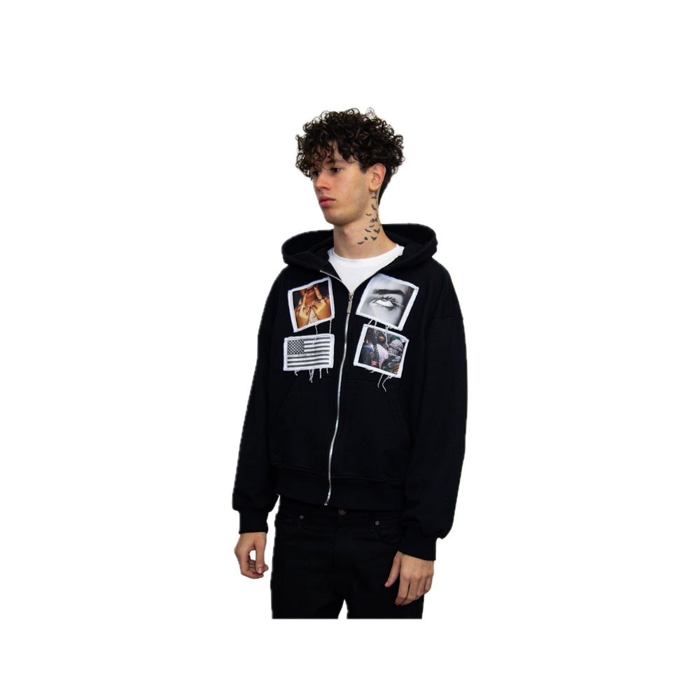 Blurry Universe Zip Hoodie Black  - BLUR-UNI-ZIPHOD