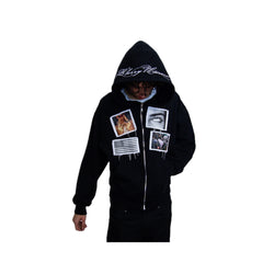 Blurry Universe Zip Hoodie Black  - BLUR-UNI-ZIPHOD