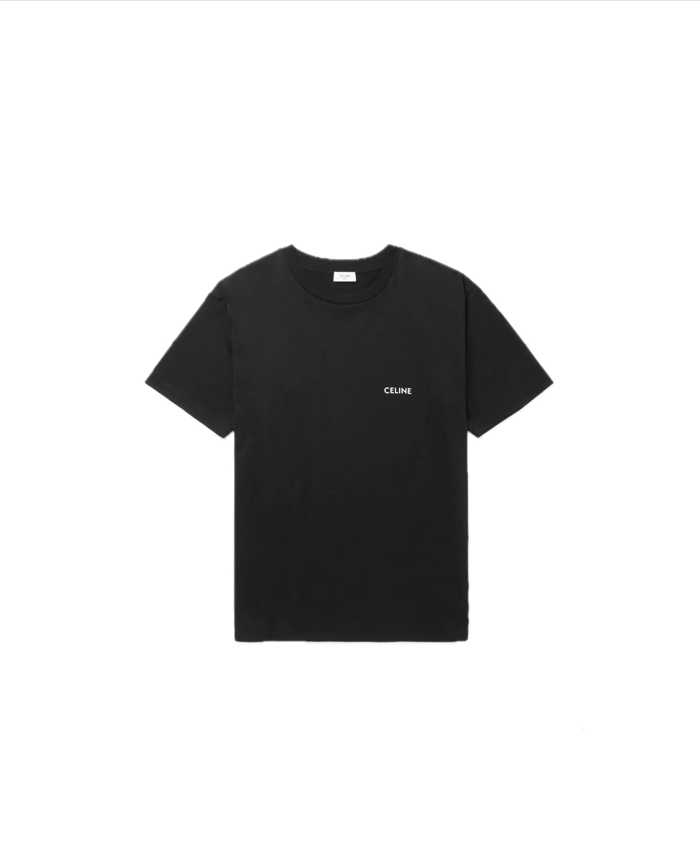 Celine Logo Print Cotton Tee Black