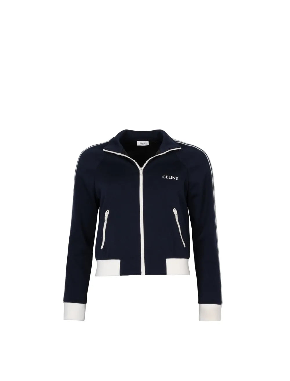 Celine Logo Zip Jacket Navy