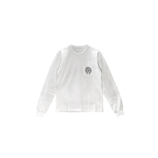 Chrome Hearts Hong Kong Exclusive Horseshoe Floral Long Sleeve White