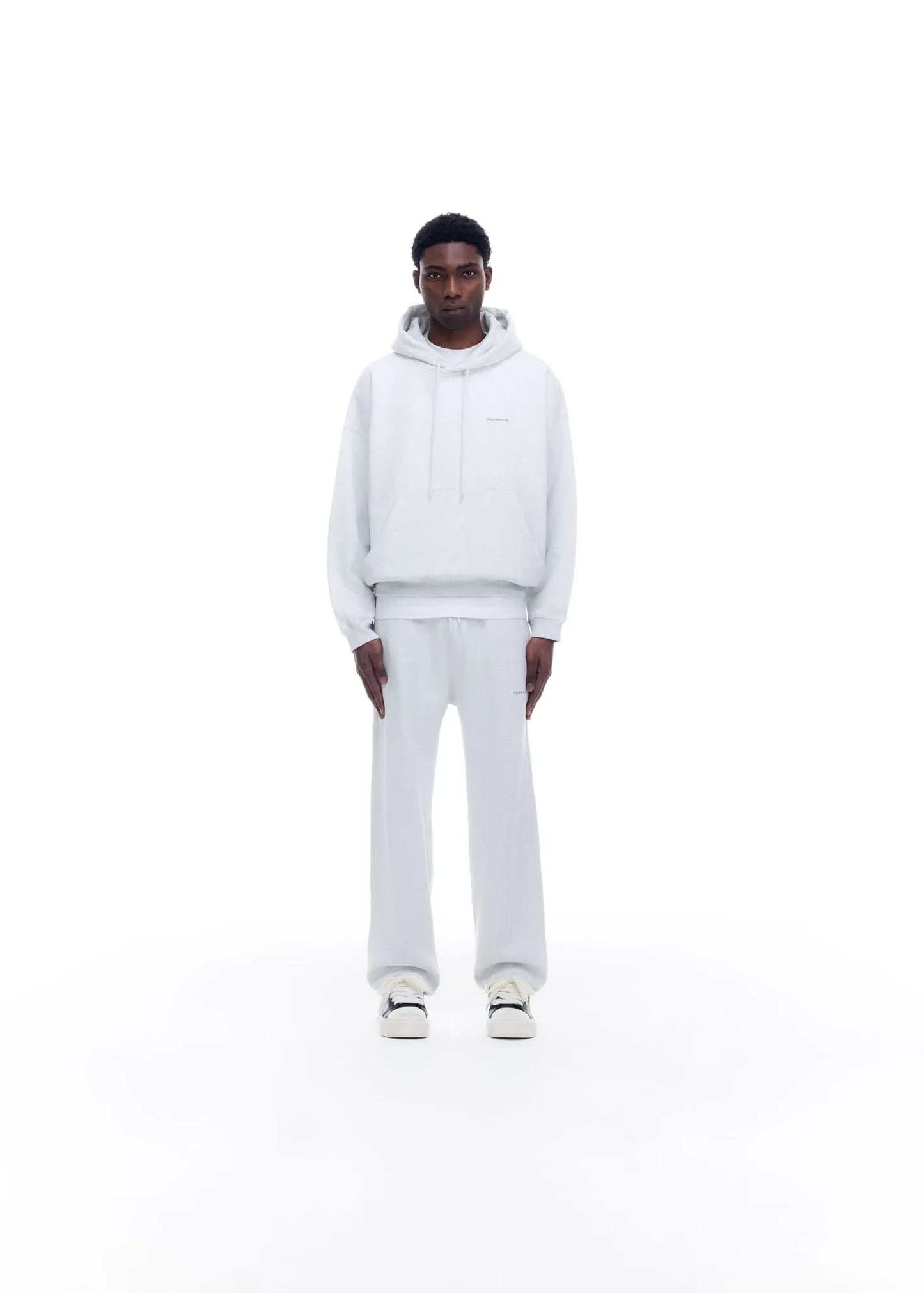 Cole Buxton Mini Logo Hoodie Light Grey Marl