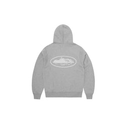 Corteiz Island Puff Print Zip Hoodie Washed Heather Grey - CORT-CIPPZH-HEATHERGREY