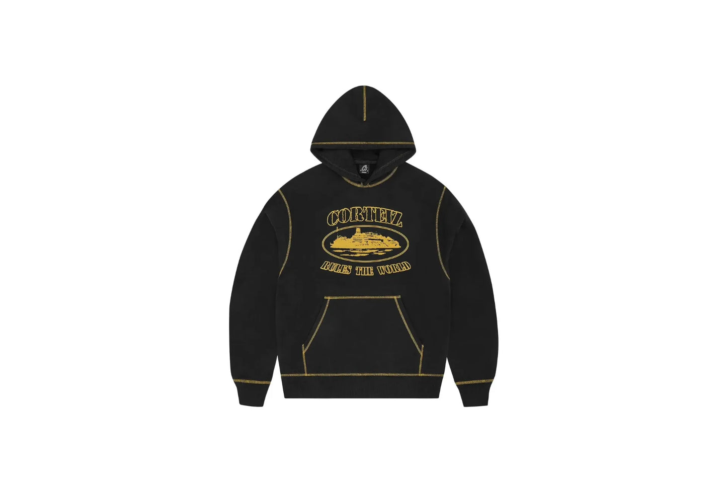 Corteiz Alcatraz Contrast Hoodie Black Yellow