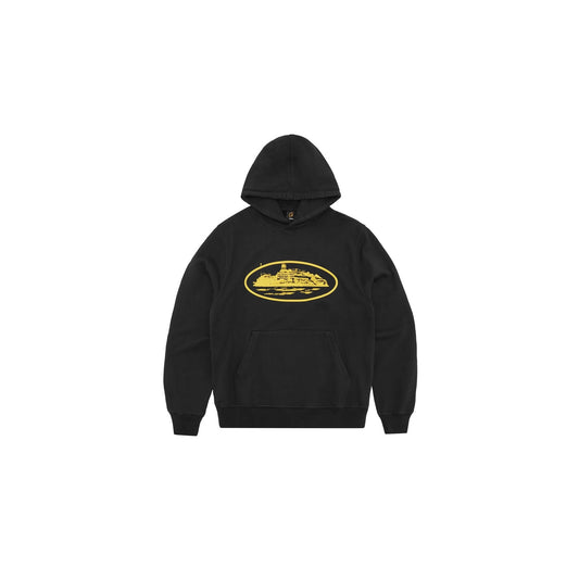 Corteiz Alcatraz Hoodie V2 Black Yellow - CRTZ-HOOD-BLK-YLW24
