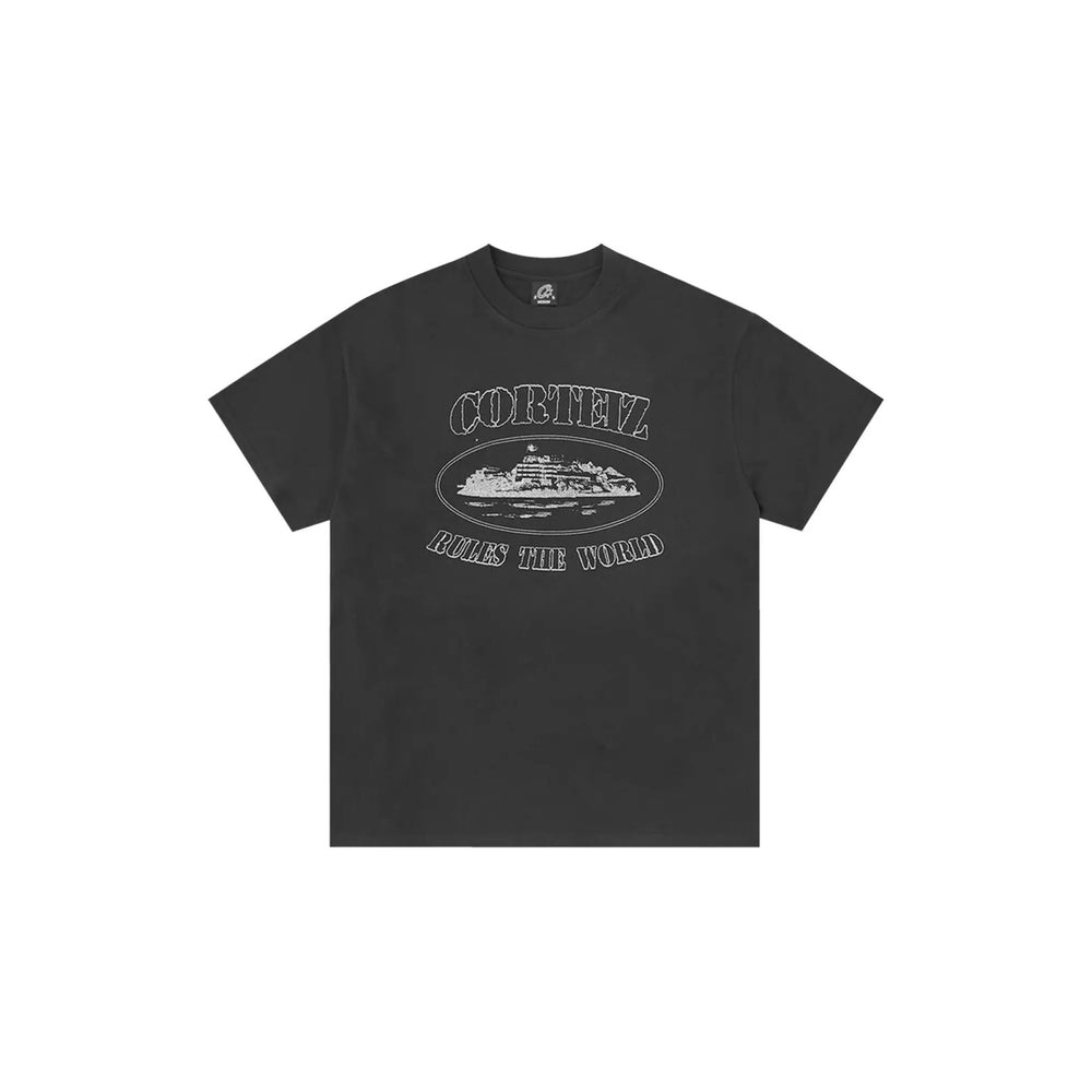 Corteiz Reflective Alcatraz Tee Triple Black  - CRTZ-REFALCA-TRIBL